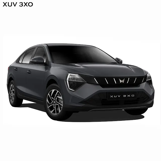 Digital render of the Mahindra XUV 3XO reimagined as a sporty compact sedan.