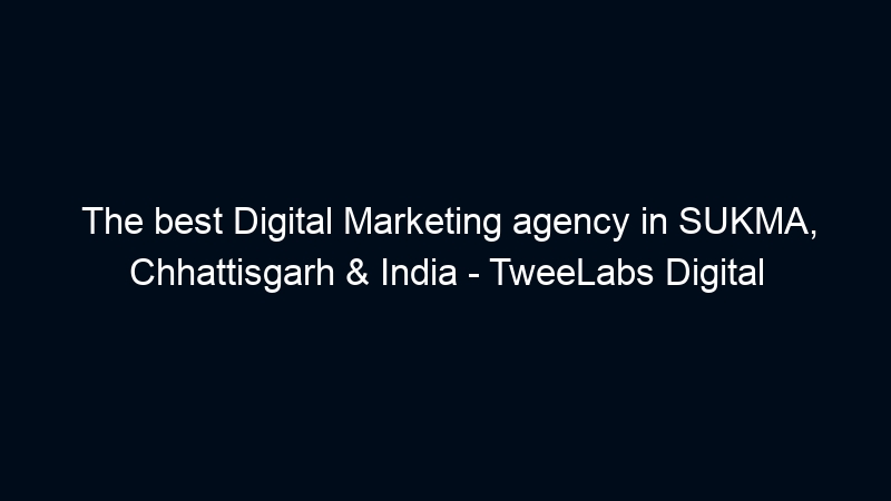 The best Digital Marketing agency in SUKMA, Chhattisgarh & India – TweeLabs Digital