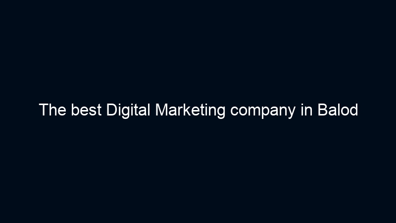 The best Digital Marketing company in Balod
