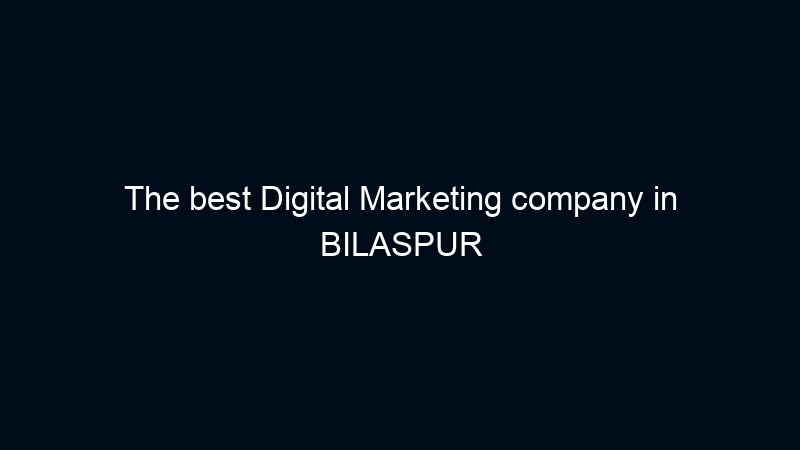 The best Digital Marketing company in BILASPUR