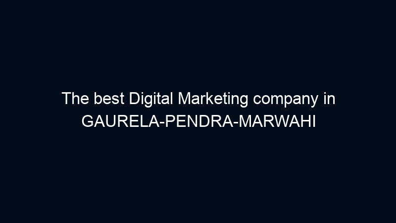 The best Digital Marketing company in GAURELA-PENDRA-MARWAHI