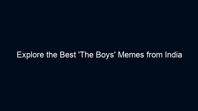 Explore the Best ‘The Boys’ Memes from India