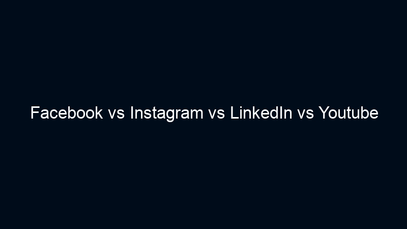 Facebook vs Instagram vs LinkedIn vs Youtube
