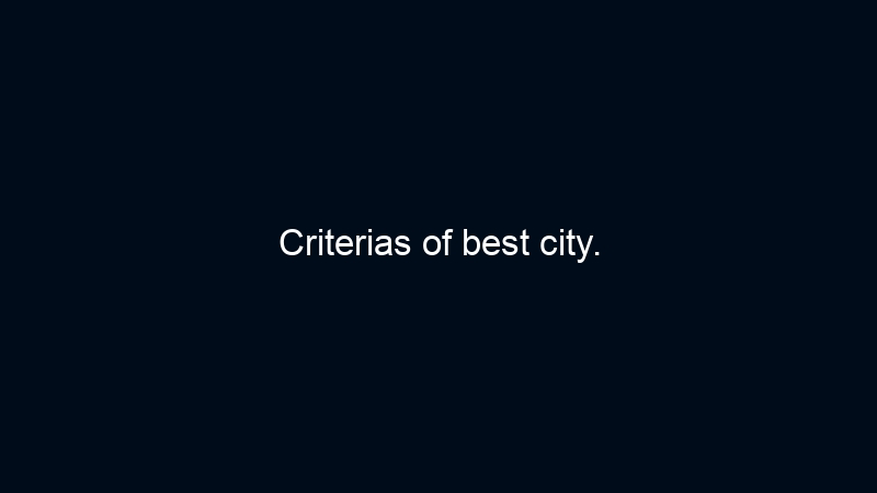 Criterias of best city.